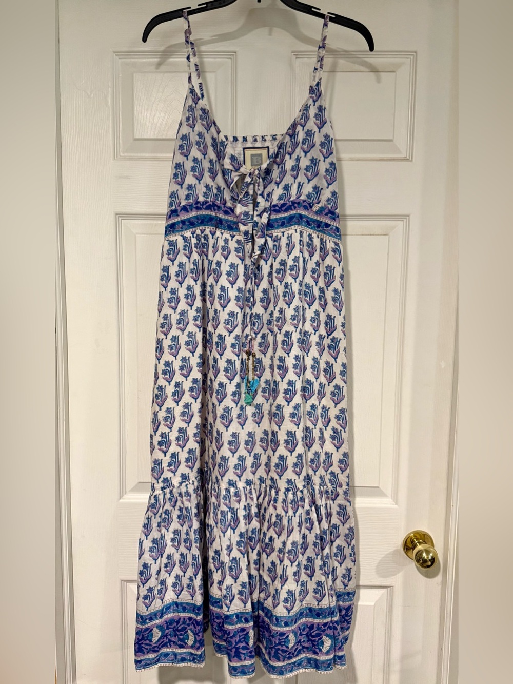 BELL by Alicia Bell Boho Blue Floral Maxi Sundress
